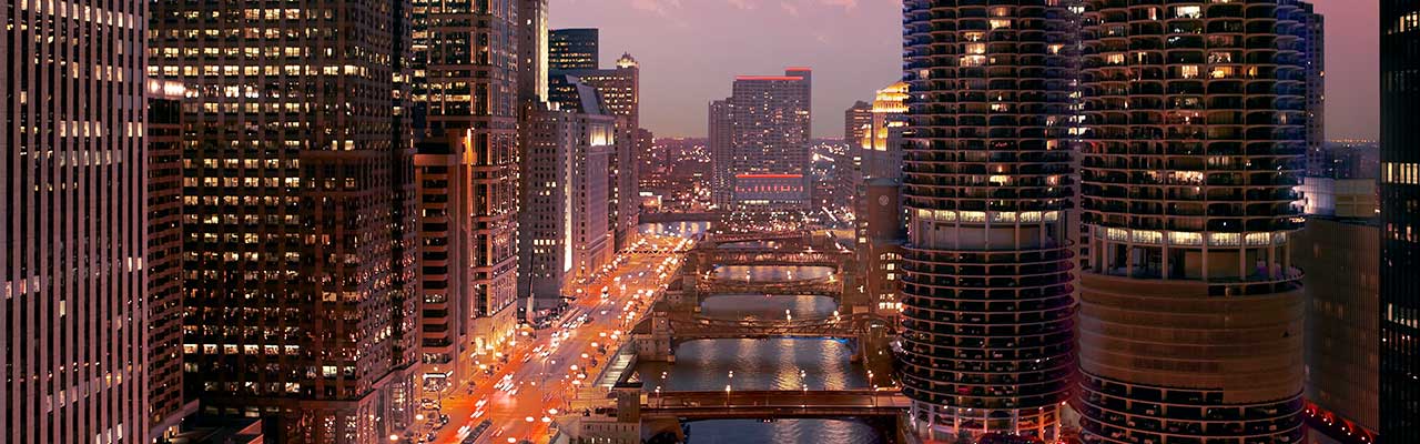Chicago night cityscape